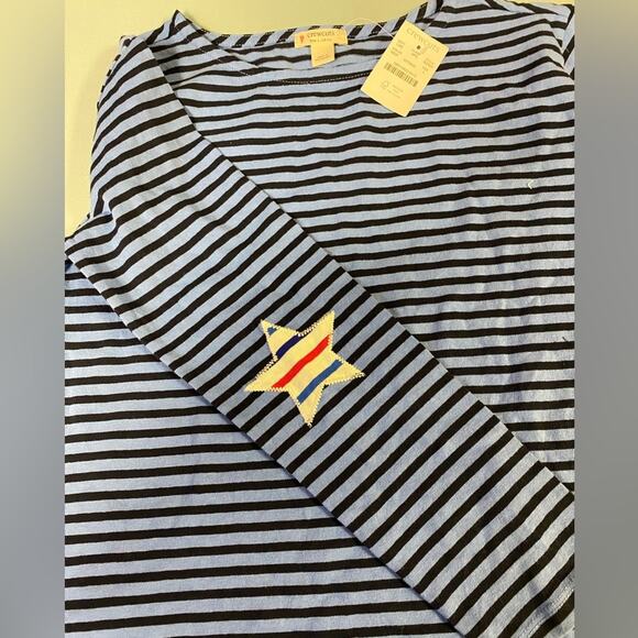 J. Crew Crewcuts Girls' T-shirt in star-patch stripe, size Large - Picture 2 of 4